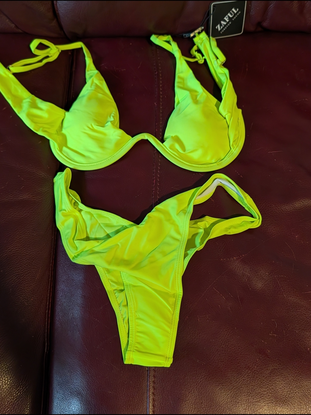 Zaful Neon Yellow Bikini Set